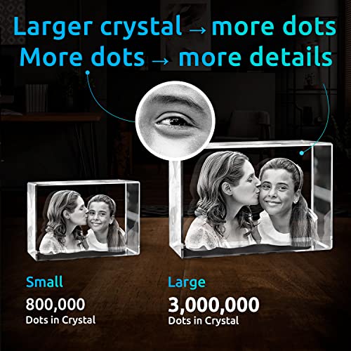 ArtPix 3D Premium Crystal Photo, Personalized Gifts for Mom, Women, Wife, Men, Her, Husband,Grandma, Great Customized Gift With Your Own Photo, Custom Birthday 3D Picture Rectangle, Couples Gifts