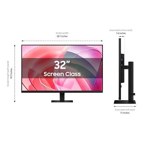 Samsung 32" ViewFinity S7 (S70D) 4K UHD IPS HDR10 High Resolution Monitor with Speakers, DP Port, TUV-Certified, 2025, LS32D708EBNXGO