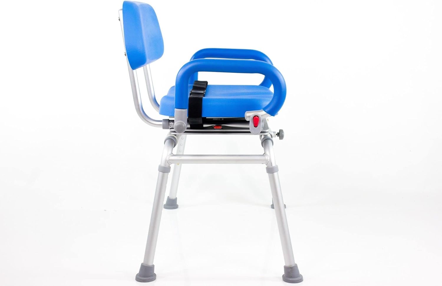 Platinum Health Carousel Sliding Shower Chair Transfer Bench with Swivel Seat, PowerSlide Capability, Push Button Electric Travel, Premium Padded Bath Bench, for Handicap & Seniors, Blue