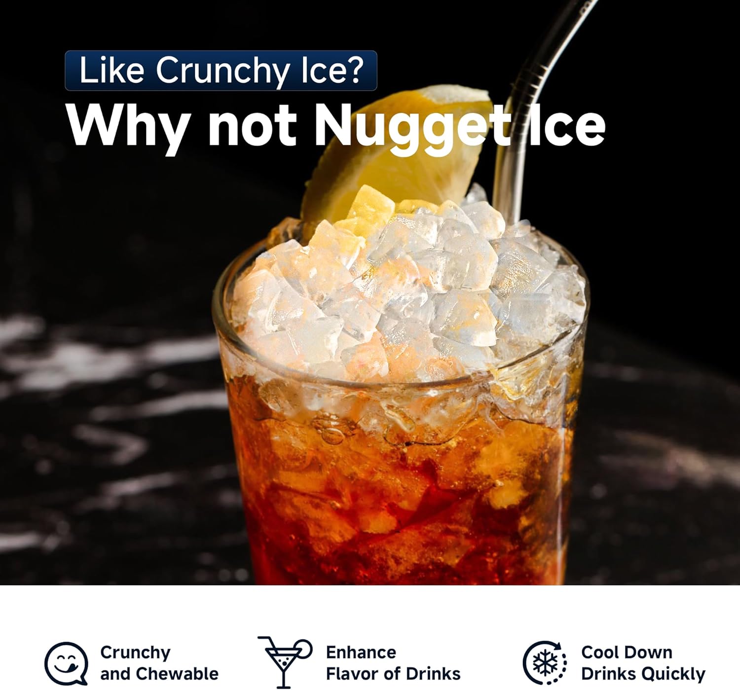 EUHOMY Nugget Ice Makers Countertop, Pebble Ice Maker Machine with 34lbs/24H Soft Ice, Self-Cleaning Sonic Ice Maker with Ice Scoop&Basket, Pellet Ice Maker for Home/Kitchen/Office(Stainless Steels)