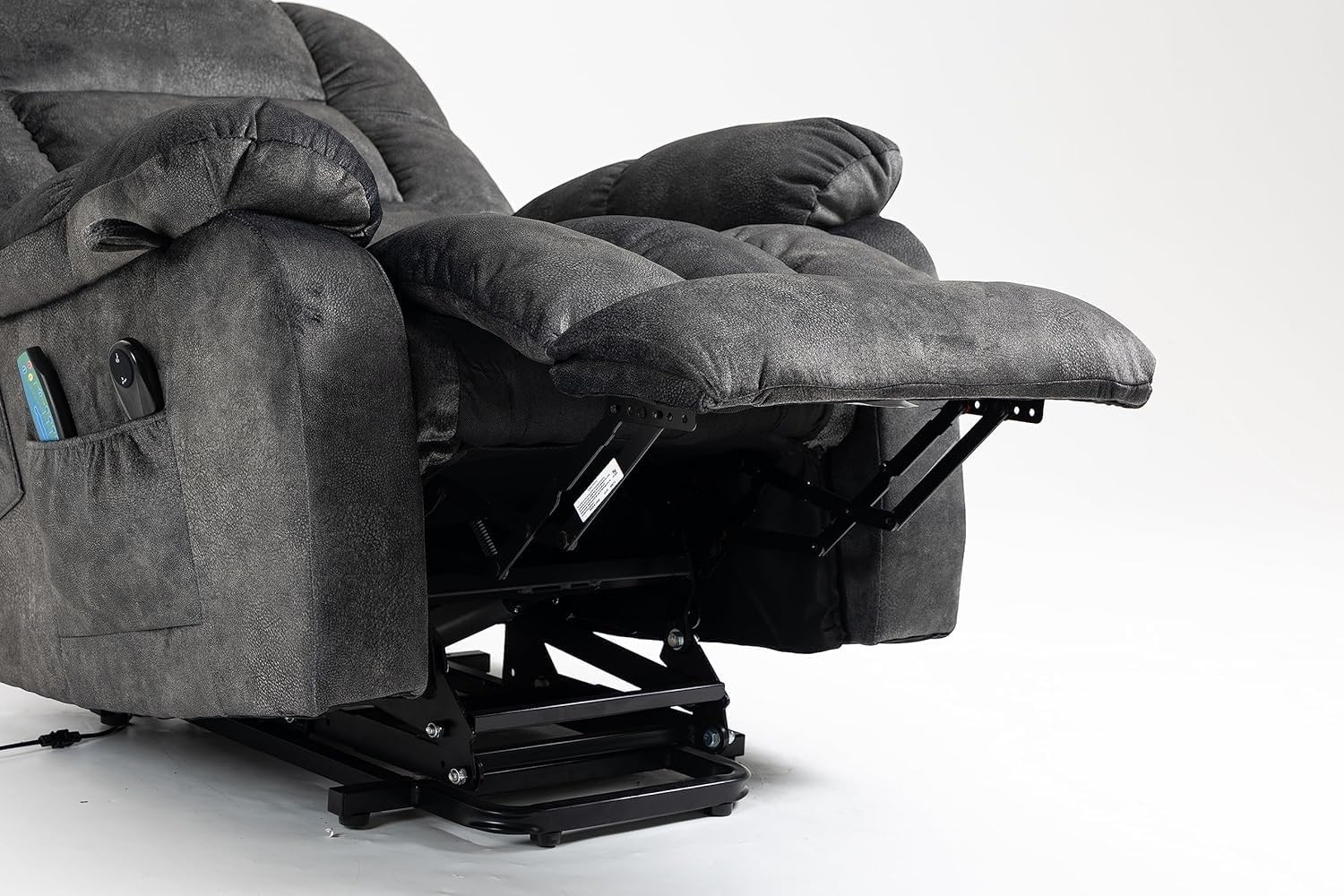 Large Fabric Power Lift Chairs Recliner for Elderly Oversized Dual Motor Lift Recliner, Electric Recliner Chair with Infinity Position, Heat and Massage, USB Ports