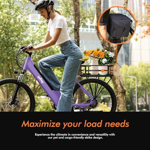 Cityone Electric Bike for Adults 26" Step-Through 22MPH Ebike with 2.1" Tire,UL2849 Certified Built-in Removable Battery,Peak 750W Motor Ebikes with 7 Speed, Commuter E Bicycle