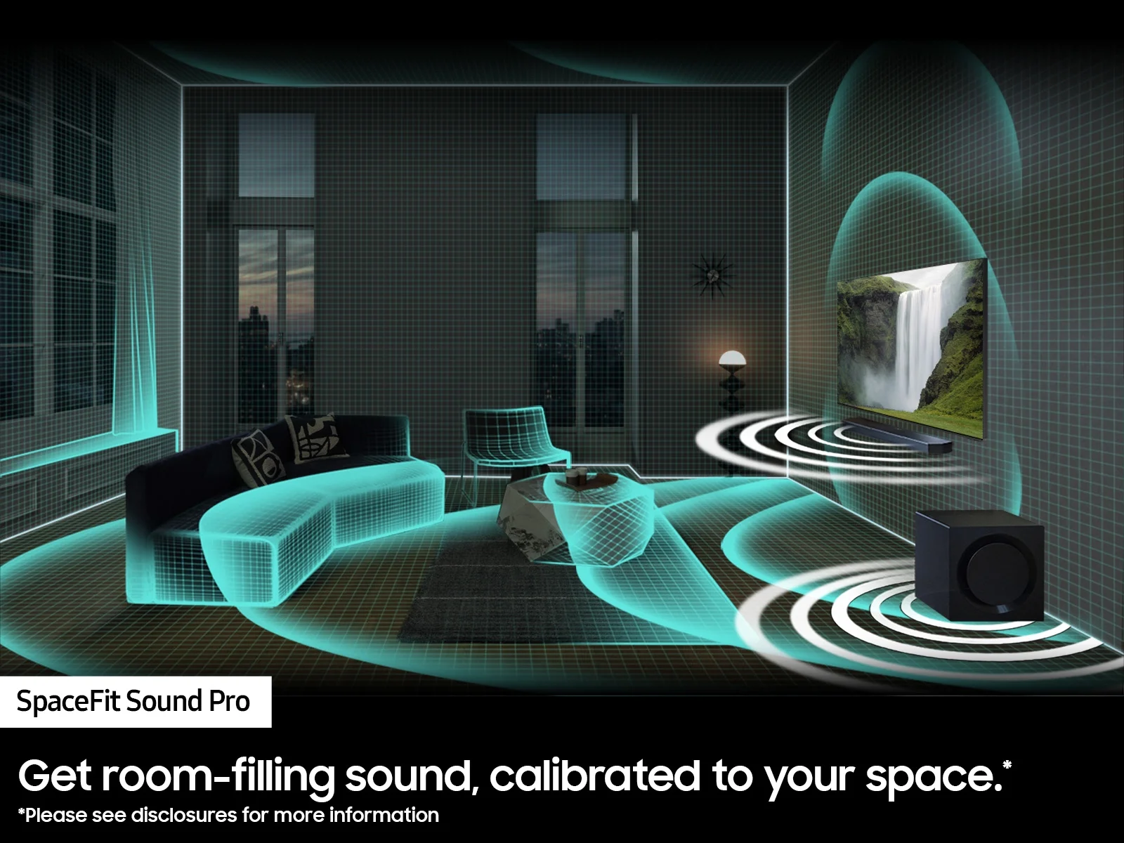 SAMSUNG Q-Series 11.1.4ch Wireless Dolby Atmos Soundbar + Rear Speakers w/ Q-Symphony HW-Q990C/ZA