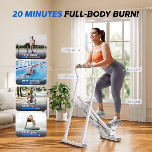MERACH Stair Stepper for Home Gym Exercise, New Version Vertical Climber Machine for Full-Body Workout, Compact Folding Cardio Exercise Climber with Extended Step Range, Adjustable Handlebar & Pedals