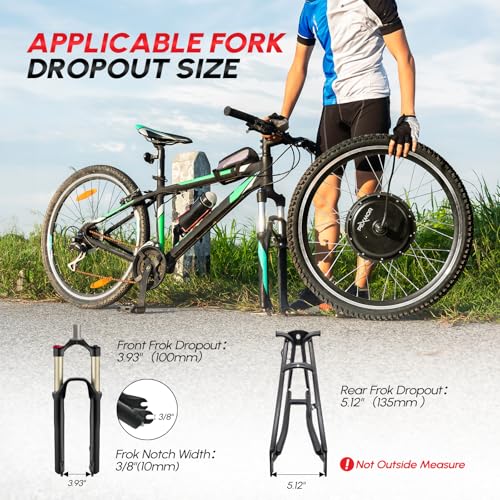 PEXMOR Electric Bike Conversion Kit, 48V 1000W 26" Fat Front Wheel E-Bike Conversion Kit, Ebike Hub Motor Kit Upgrade 3 Mode Controller w/PAS/LCD Display/Twist Throttle Bicycle Ebike Wheel Kit