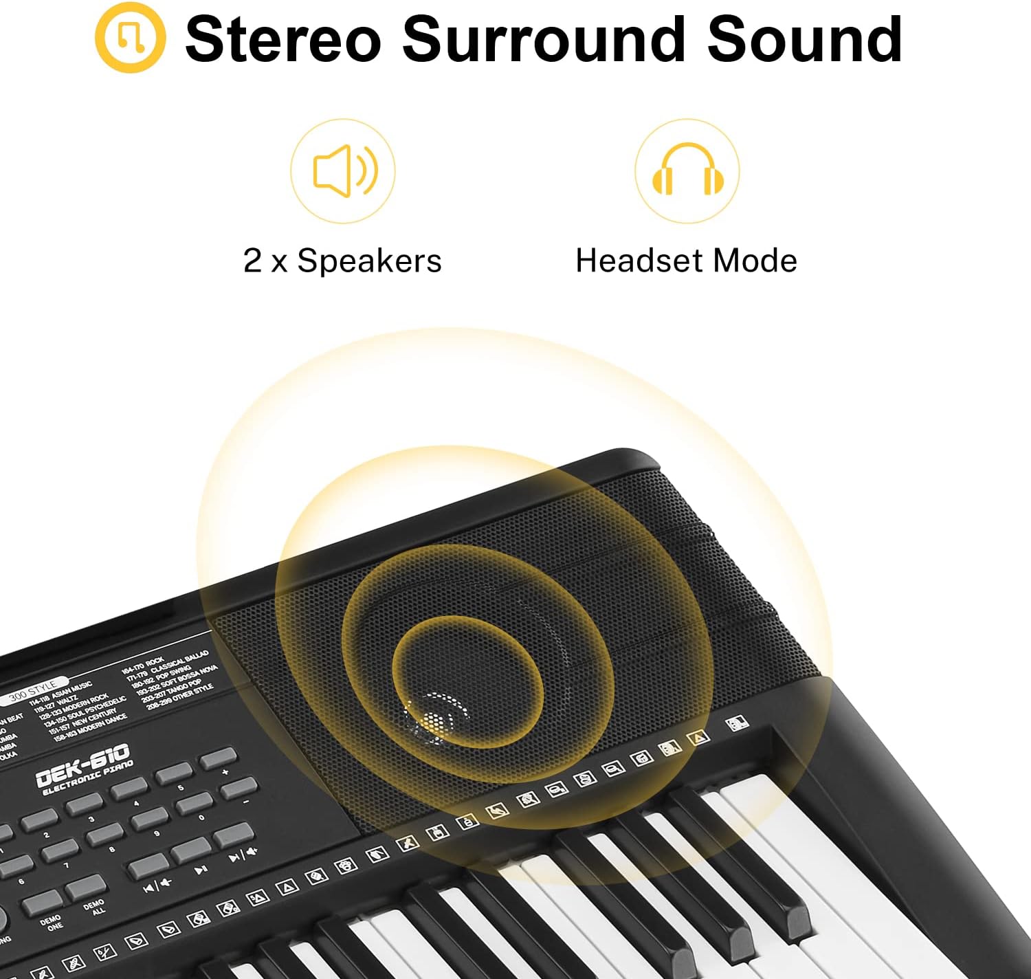 Donner Keyboard Piano, 61 Key Piano Keyboard, Full Size Electric Piano with Piano Stand, Stool, Microphone and Piano Course App, Supports MP3/USB MIDI/Audio/Microphone/Headphones/Sustain Pedal