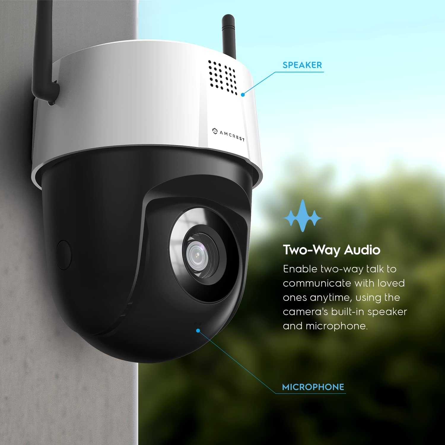 Amcrest 5MP UltraHD Mini AI Outdoor WiFi Camera, Security IP Camera with Two-Way Audio, 98ft Full Color Nightvision, Remote Viewing, 5-Megapixel, Wide 106° FOV, IP5M-1190W (White)