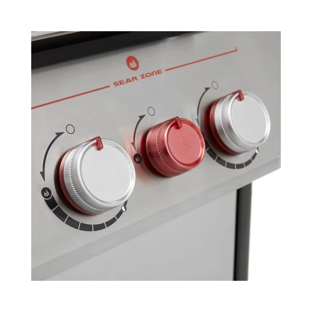 Weber 35400001 Genesis S-335 3-Burner LP Gas Grill, 39,000 BTUs + Side & Sear Burners, Stainless Steel - Quantity 1