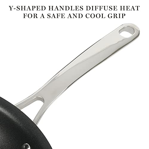 Martha Stewart Lockton 14 Piece Premium Non-Stick Heavy-Gauge Aluminum Cookware Combo Set (Pots, Pans, and Tools) - Black w/Gold Handles