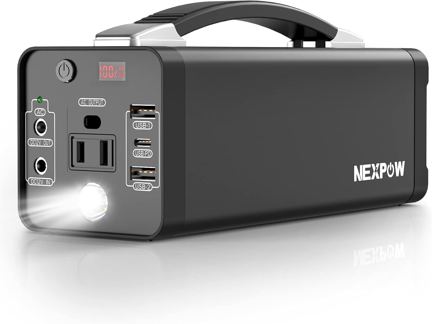NEXPOW 178Wh Portable Power Station, 48000mAh Camping Solar Generators Lithium Battery Power Supply with 110V/120W(Peak 150W) AC Outlet, USB PD QC3.0, LED Flashlights for CPAP Home Camping Emergency Backup