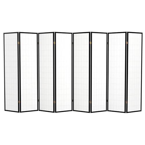 Red Lantern 6 ft. Tall Window Pane Shoji Screen-Natural-4 Panels Room Divider