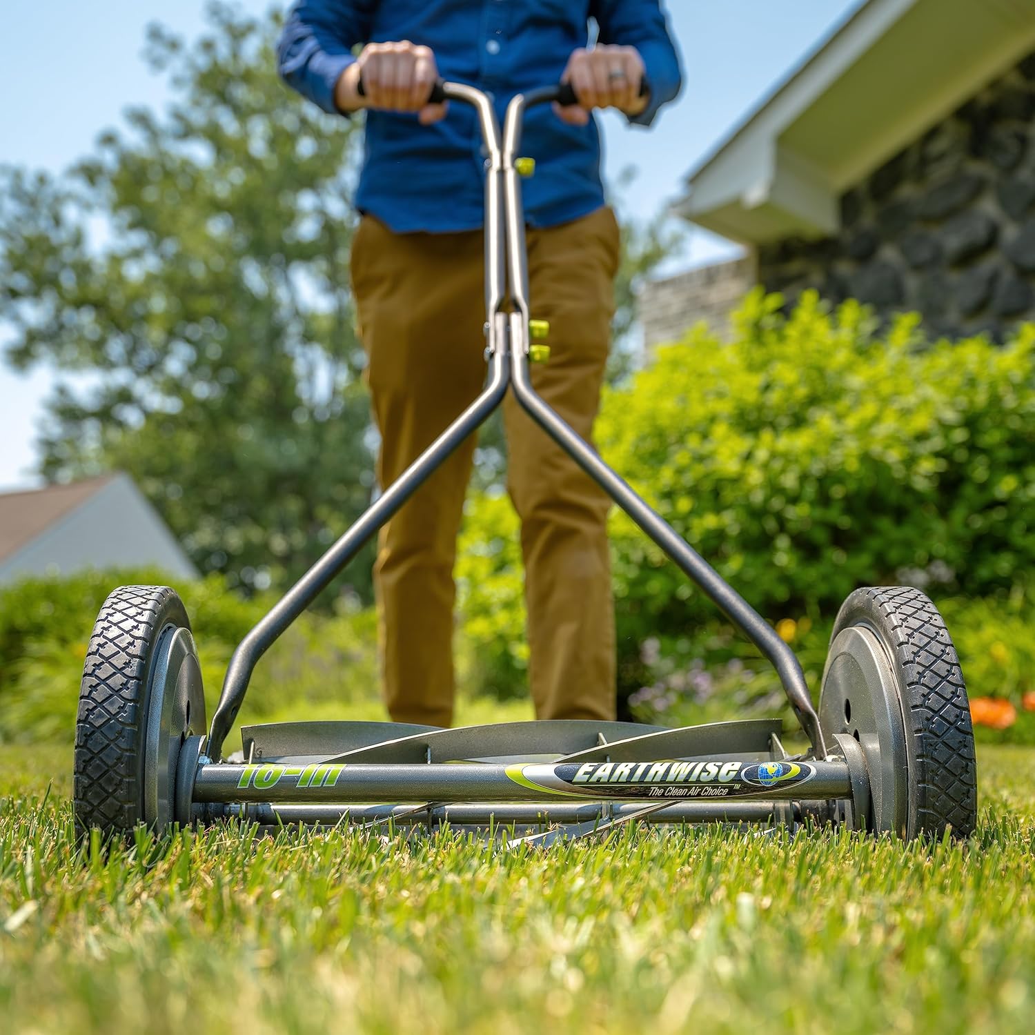 Earthwise 16-Inch 7-Blade Push Reel Lawn Mower and 14-16 Inch American Lawn Mower Grass Catcher Bundle