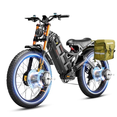 2025 Romeo Pro 3/Pro 2 Electric Bike for Adults 5000W/4000W Dual Motor E Bike 50/46MPH 60V/80Ah 52V/70AH Long Range Electric Bicycle,26 * 4.0 Fat Tire Full Suspension Electric Mountain Bike