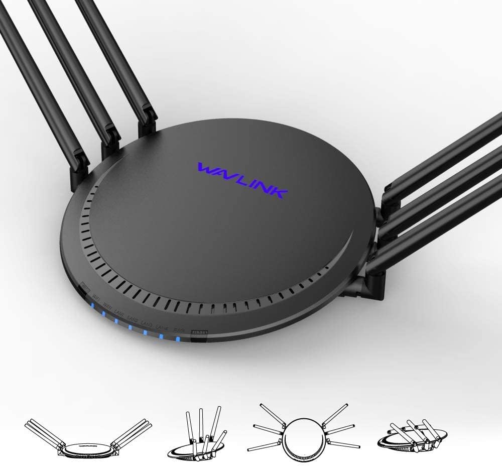 WAVLINK AC2100 WiFi Router, Dual Band Routers for Wireless Internet, Gigabit Wireless Router for Home, Gaming Router with MIMO, USB 3.0 Port, 4 Antennas, Up to 2100 Mbps Pack of 2