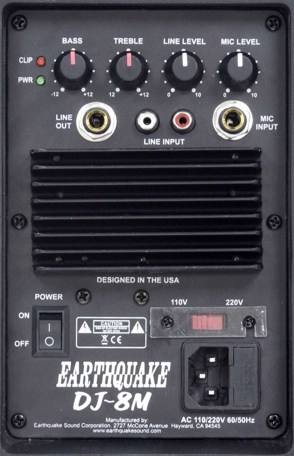 Earthquake Sound dj-8m Powered 8-Inch 2-Way Monitor/PA Speaker Single