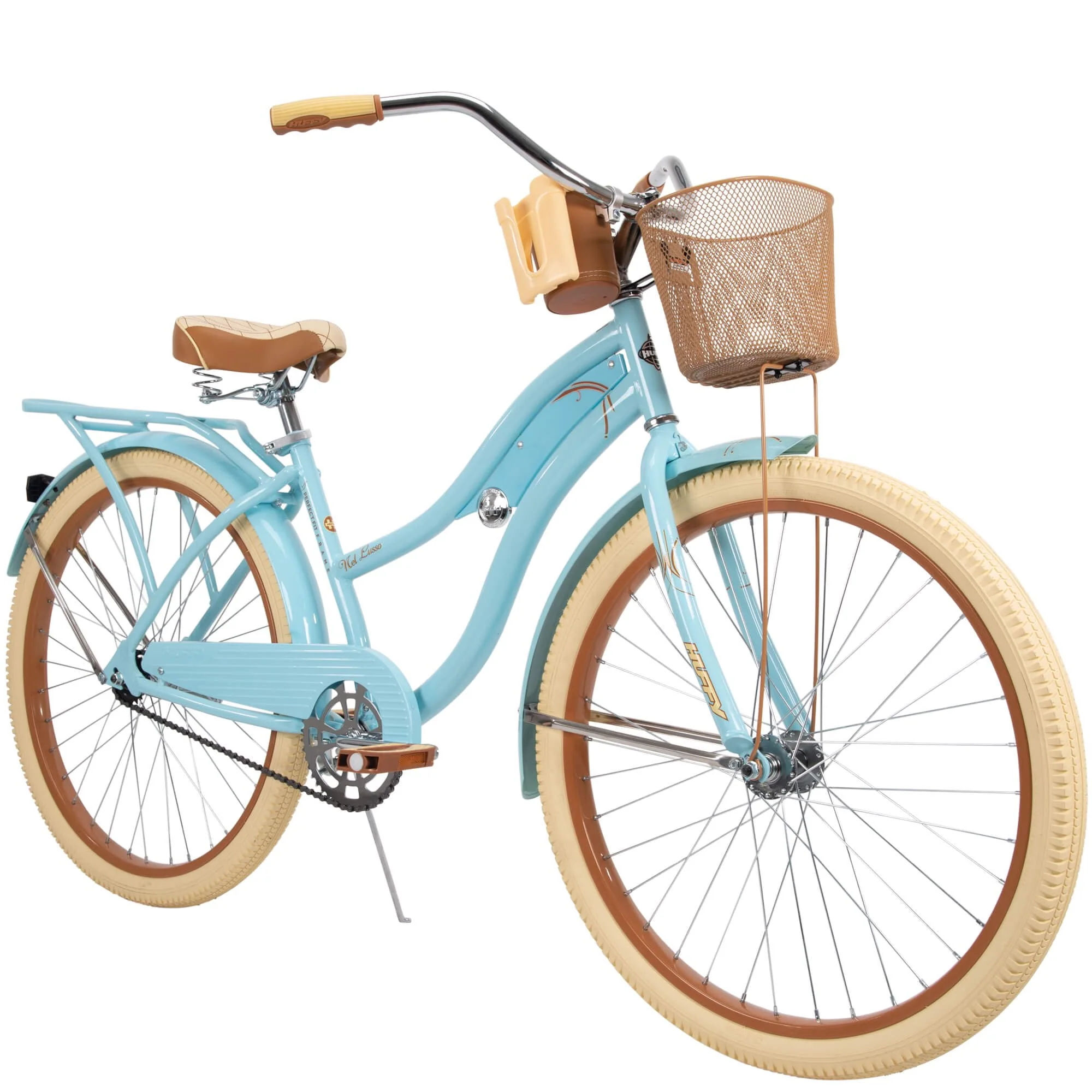 Huffy, Nel Lusso Classic Cruiser Bike with Perfect Fit Frame, Women's, Yellow, 26 Inch