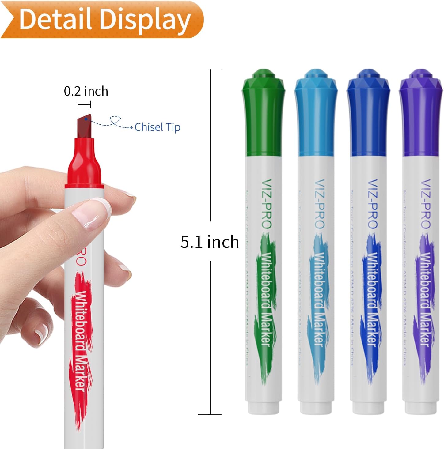 VIZ-PRO Double-Sided Magnetic Mobile Whiteboard 72 x 40 Inches, Aluminium Frame and Stand, with 12 Colors Dry Erase Markers