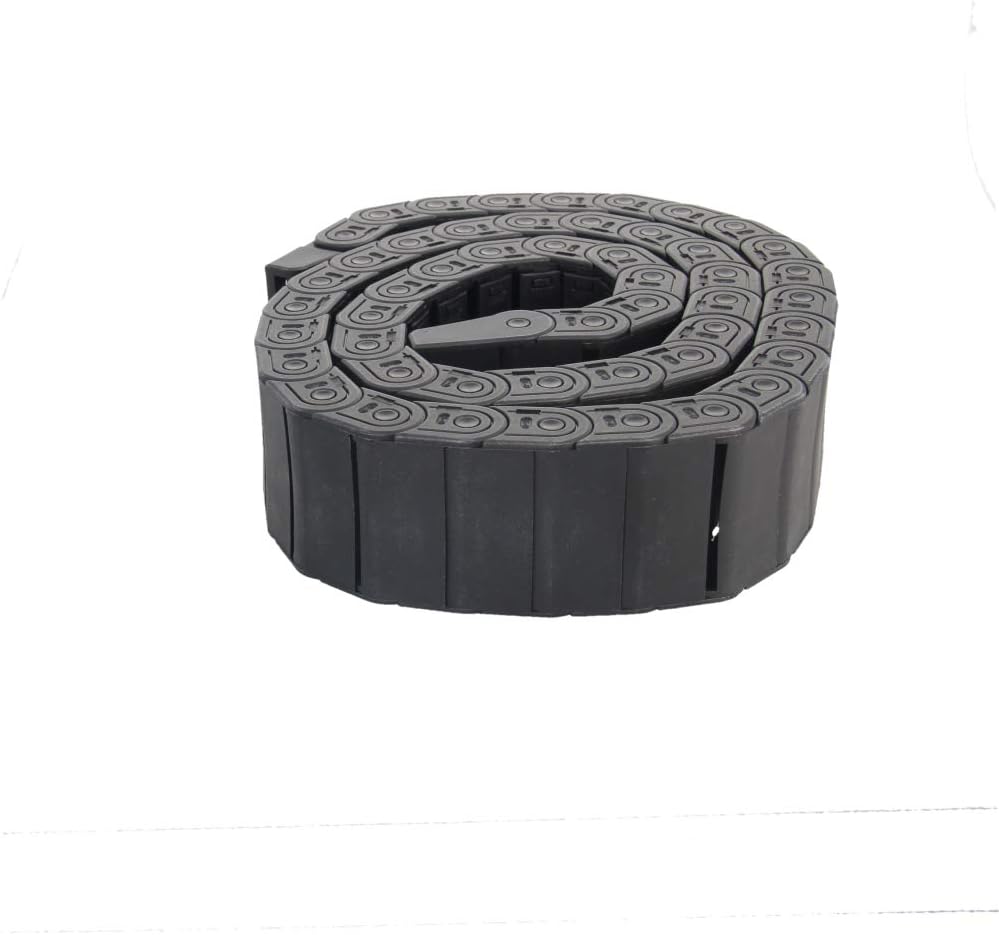 Fielect Drag Chain Cable Carrier Open Type with End Connectors R100 35X100mm 1 Meter Plastic for Electrical CNC Router Machines Black 1Pcs