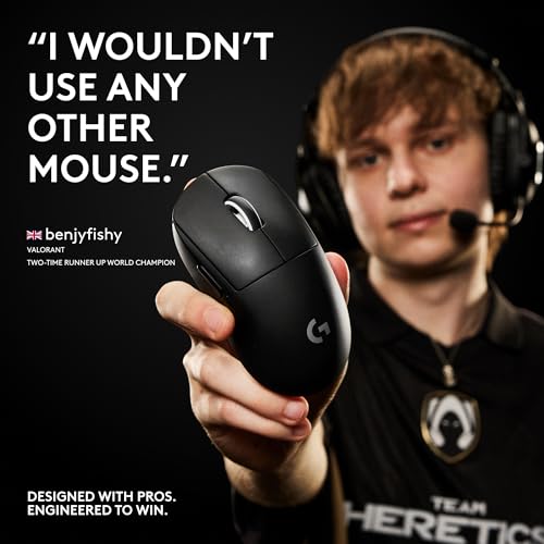 Logitech G PRO X Superlight 2 DEX Wireless Gaming Mouse, 60g pro-Grade Right-Handed Mouse with 5 programmable Buttons, USB-C Charging, 44k DPI Sensor, up to 8 kHz Polling for PC/Mac - White
