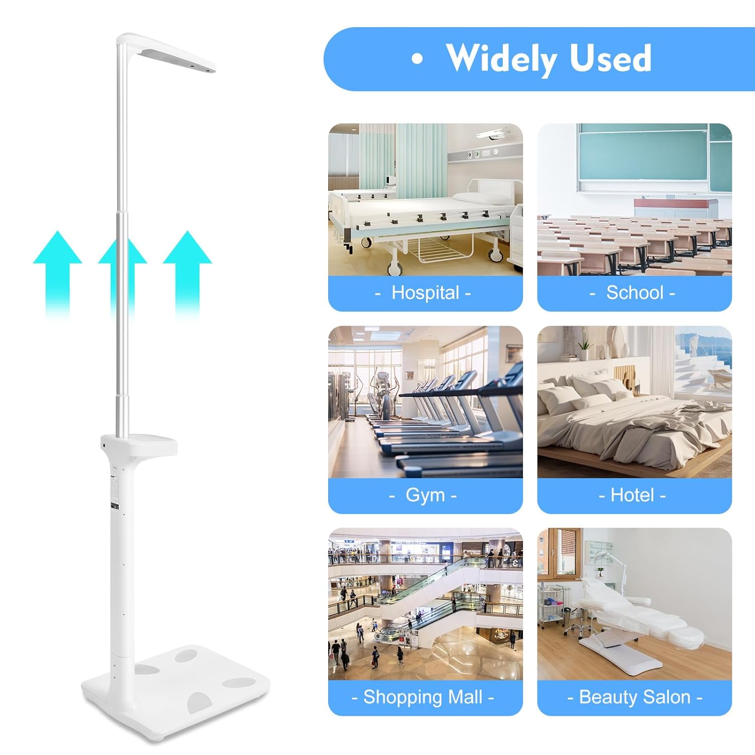 Medical Digital Scales for Body Weight and Height Multifunctional Physician Scale Professional Doctor Office Scale 440Lbs Capacity Display Weight, Height, Obesity Value, BMI