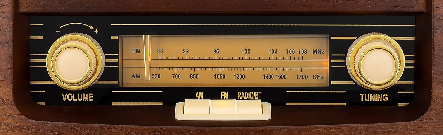 ClearClick Classic Vintage Retro Style AM/FM Radio with Bluetooth, Aux-in, & USB - Handmade Wooden Exterior Pack of 2