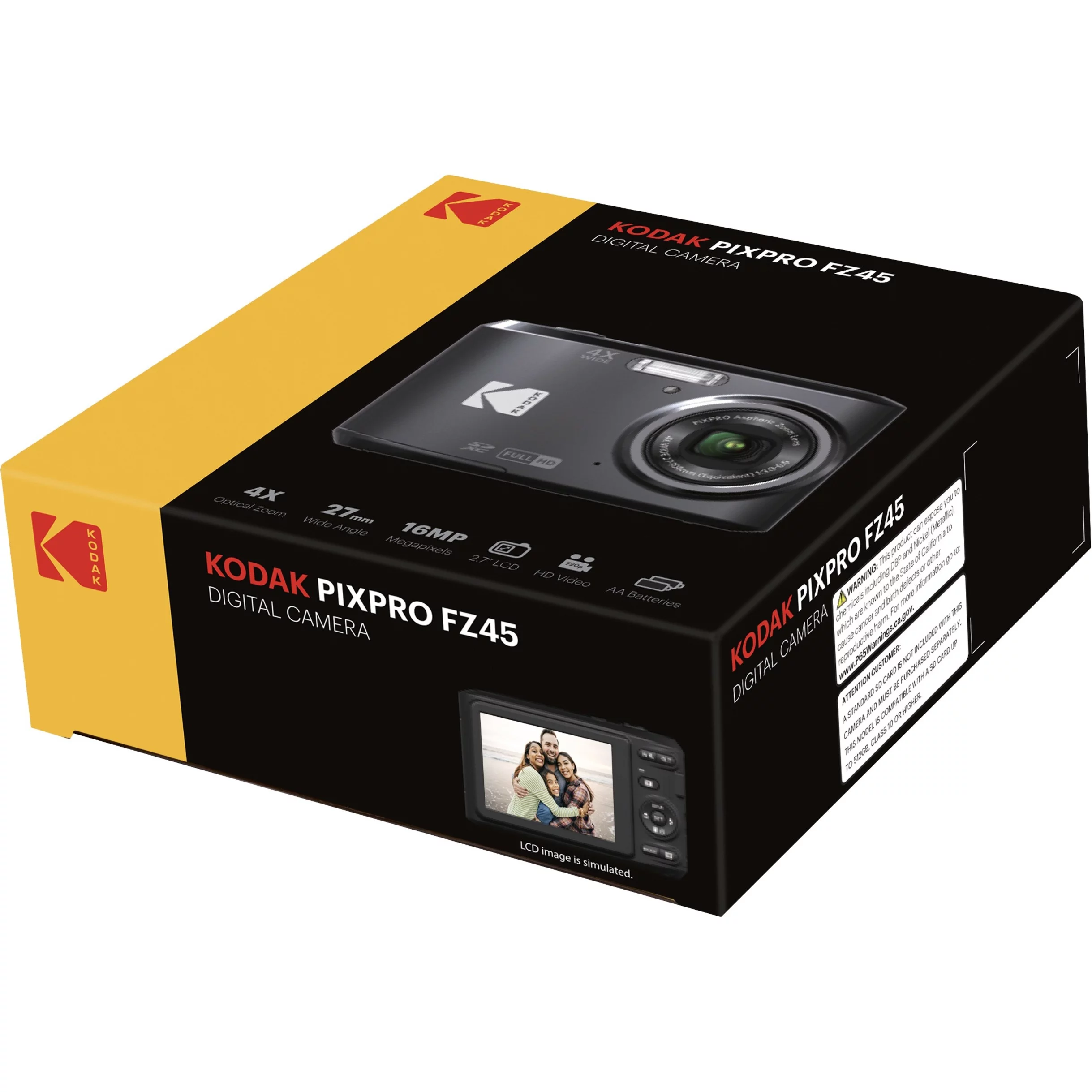 Kodak PIXPRO FZ45 16.4 Megapixel Compact Camera, Black