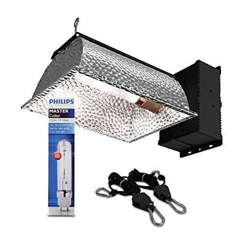 HTG Supply Digital Greenhouse 315W Ceramic Metal Halide Dimmable CMH System with GrowBright 3000K Full Spectrum Bulb & Hangers