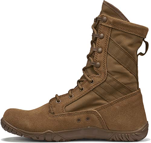 Tactical Research Mini-Mil TR105 8" Tactical Boots for Men - Minimalist Army/Air Force OCP ACU Coyote Brown Leather with Low Drop and Slip-Resistant Vibram Tarsus Outsole
