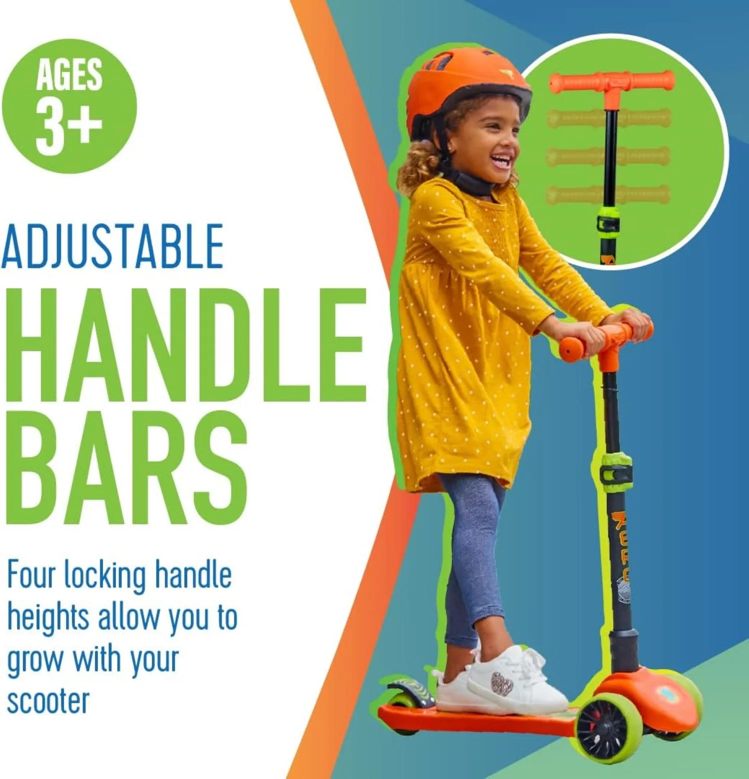Flybar - Aero 3 LED wheel kick scooter - Orange Flame