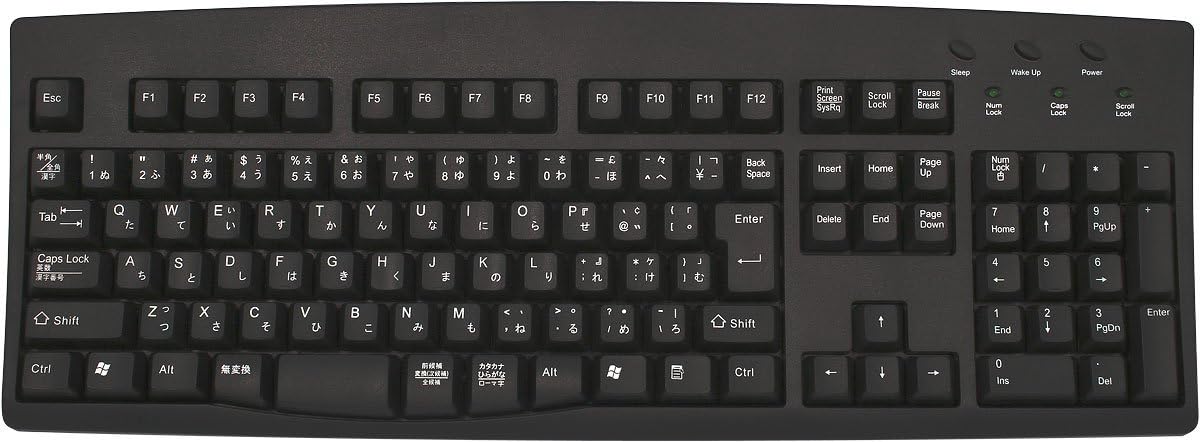 SolidTek Black Wired USB Keyboard Both Languages JAPANESE and ENGLISH Bilingual Keyboard Pack of 2