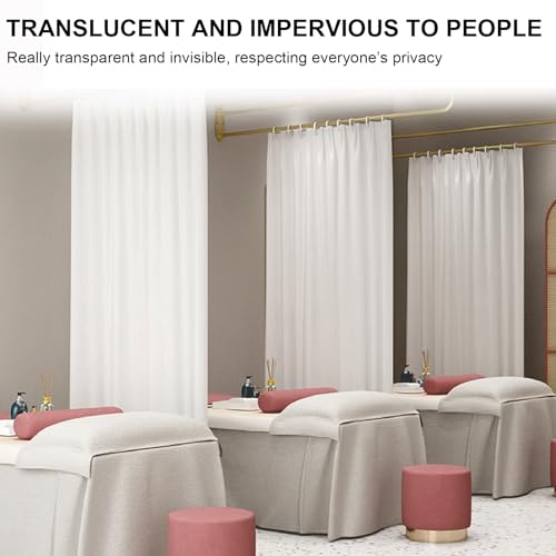 1 Set Room Divider Curtains for Hospital Beauty Clinic Between Beds, Tall 2m Privacy Partitions Cubicle Curtain/Drapes Panels with U Shaped Rail Metal Support Track, Modern Area Separator Screen