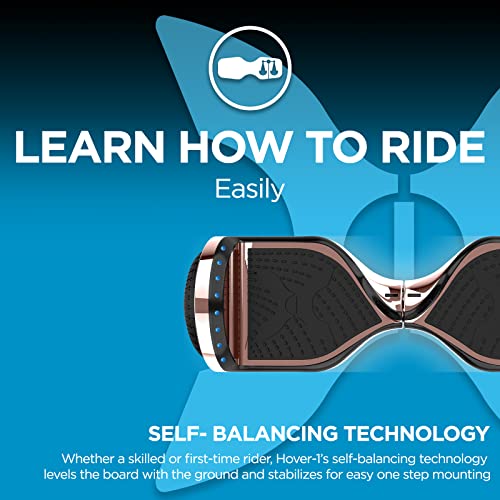 Hover-1 Chrome Electric Hoverboard | 6MPH Top Speed, 6 Mile Range, 4.5HR Full-Charge, Built-In Bluetooth Speaker, Rider Modes: Beginner to Expert