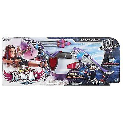 Nerf Rebelle Agent Bow Blaster with Purple Arrows