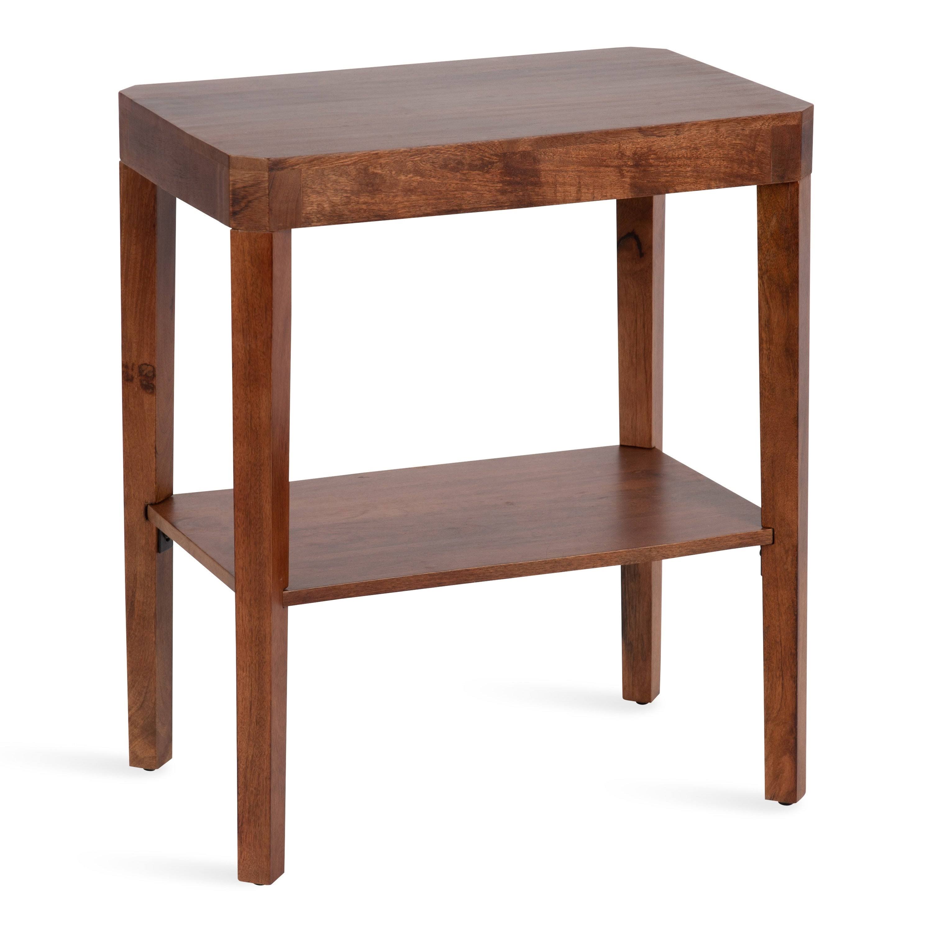 Kate and Laurel Talcott Wood Side Table - 22x14x26 - Walnut Brown
