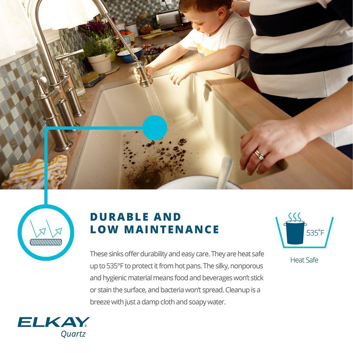 Elkay ELGUS3322RGY0 Quartz Classic Single Bowl Undermount Sink, Dusk Gray