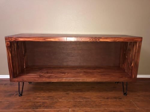 Vinyl Record Storage Furniture | Record Player Stand | Media Console | Tv Stand | Record LP Storage | Turntable Stand (65, Honey)