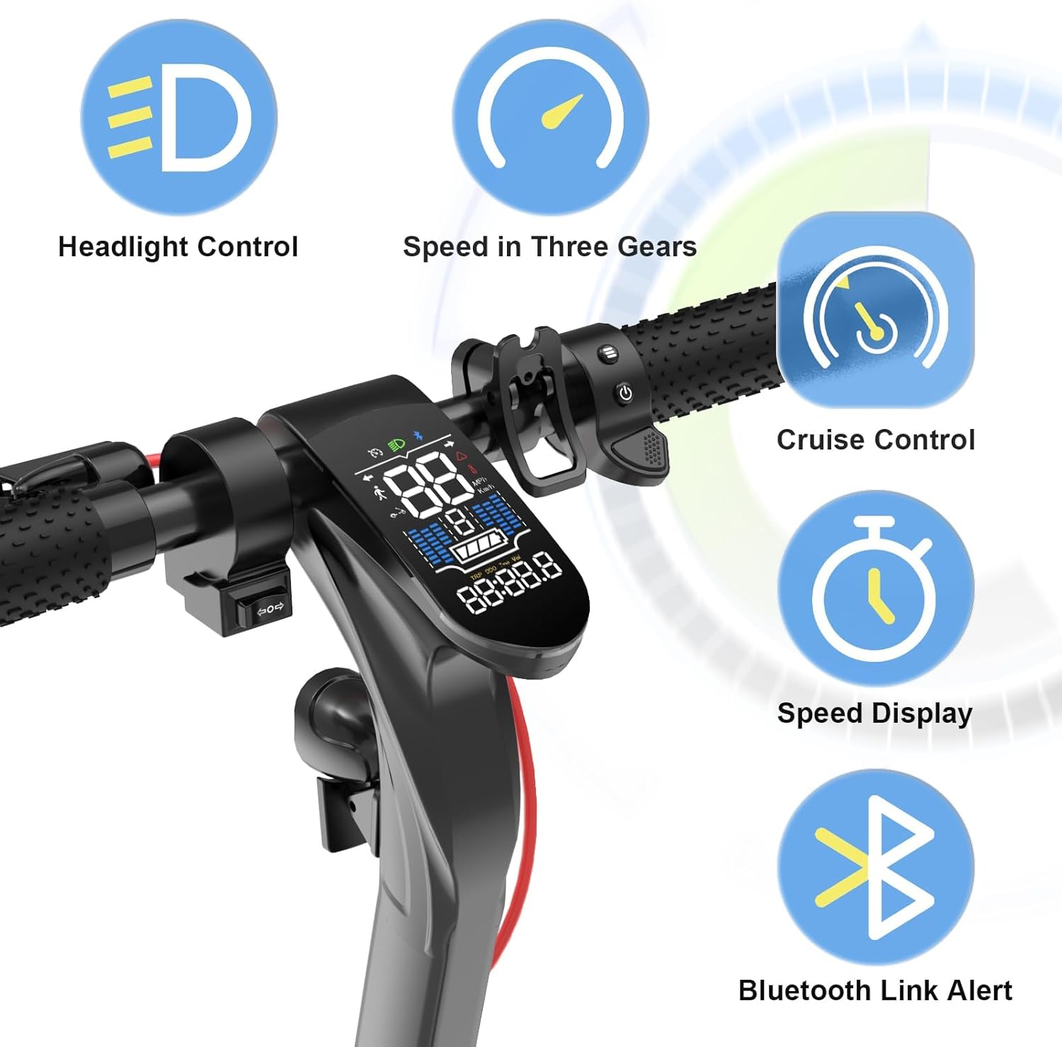 X10 Electric Scooter for Adults, 10" Solid Tire, 22 MPH Max Speed by 500W Motor, Front suspensions, Long Range Portable Folding Commuting Electric Scooter with Turn Signal, APP Control