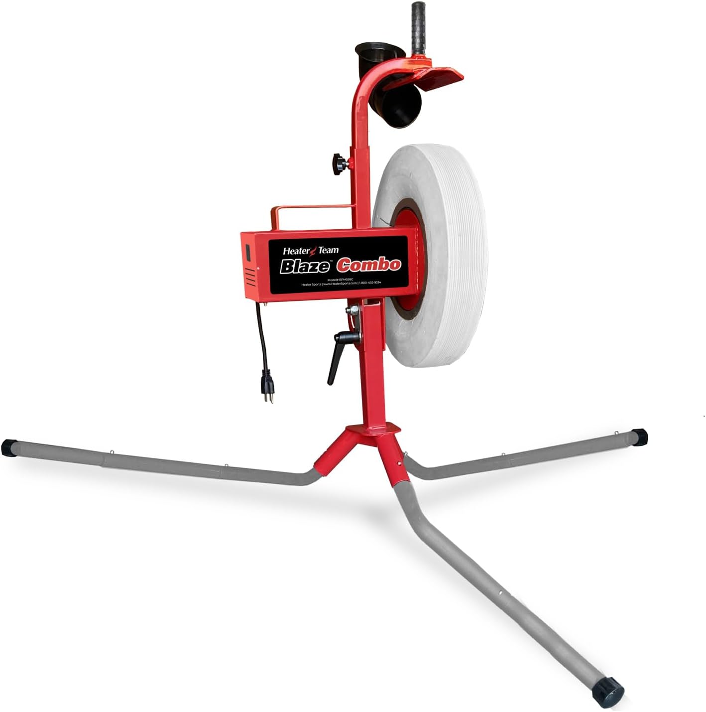 Heater Team Sports BLAZE Pitching Machine with 1 Yr. Warranty for Baseball, and Softball Training | BLAZE Baseball & Softball Throws Up to 70 MPH | Perfect for Backyard Practice & Team Development