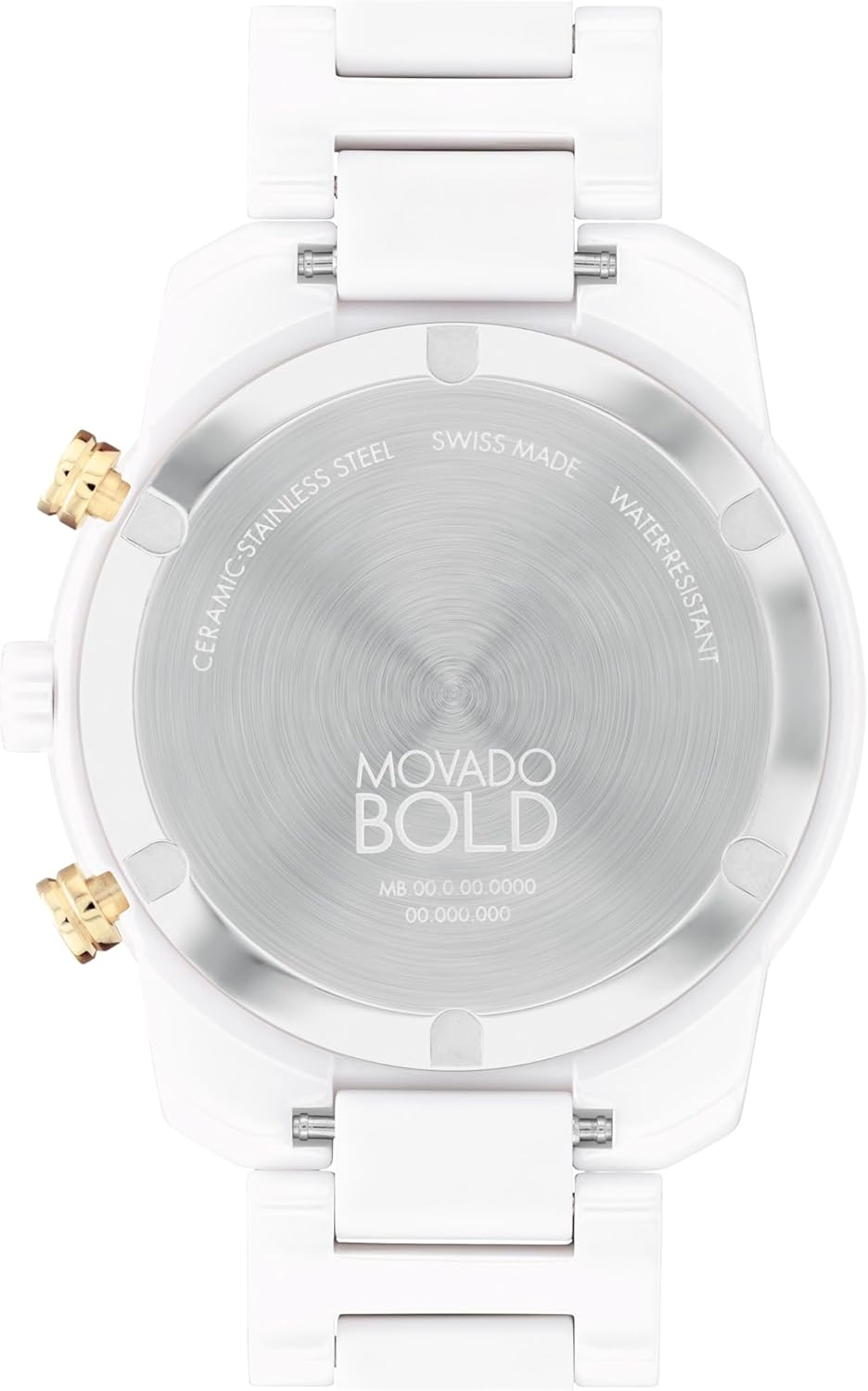 Movado Bold Verso Men's Sport Watch - Swiss Quartz Chronograph Movement, Ceramic Link Bracelet - 5 ATM Water Resistance - Luxury Fashion Timepiece for Him - 44mm