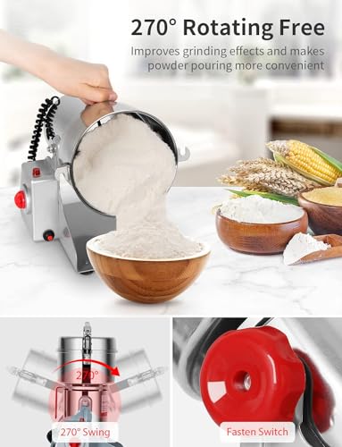 Electric Grain Grinder Mill, 304 Stainless Steel Pulverizer Grinding Machine