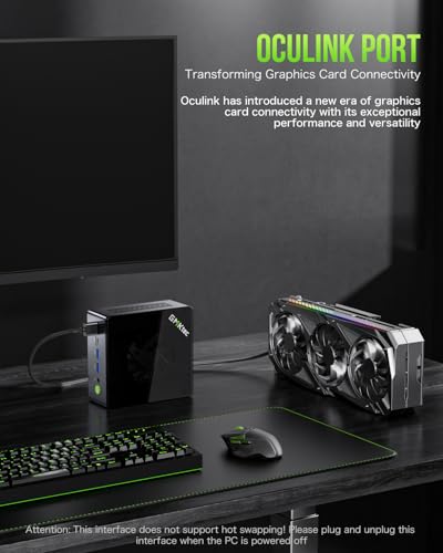 GMKtec Gaming PC, K11 AMD Ryzen 9 8945HS(8C/16T, Up to 5.2GHz), 32GB DDR5 RAM 1TB Mini PC Desktop Computer, Oculink, Dual NIC 2.5GbE LAN, HDMI/DisplayPort/USB4*2