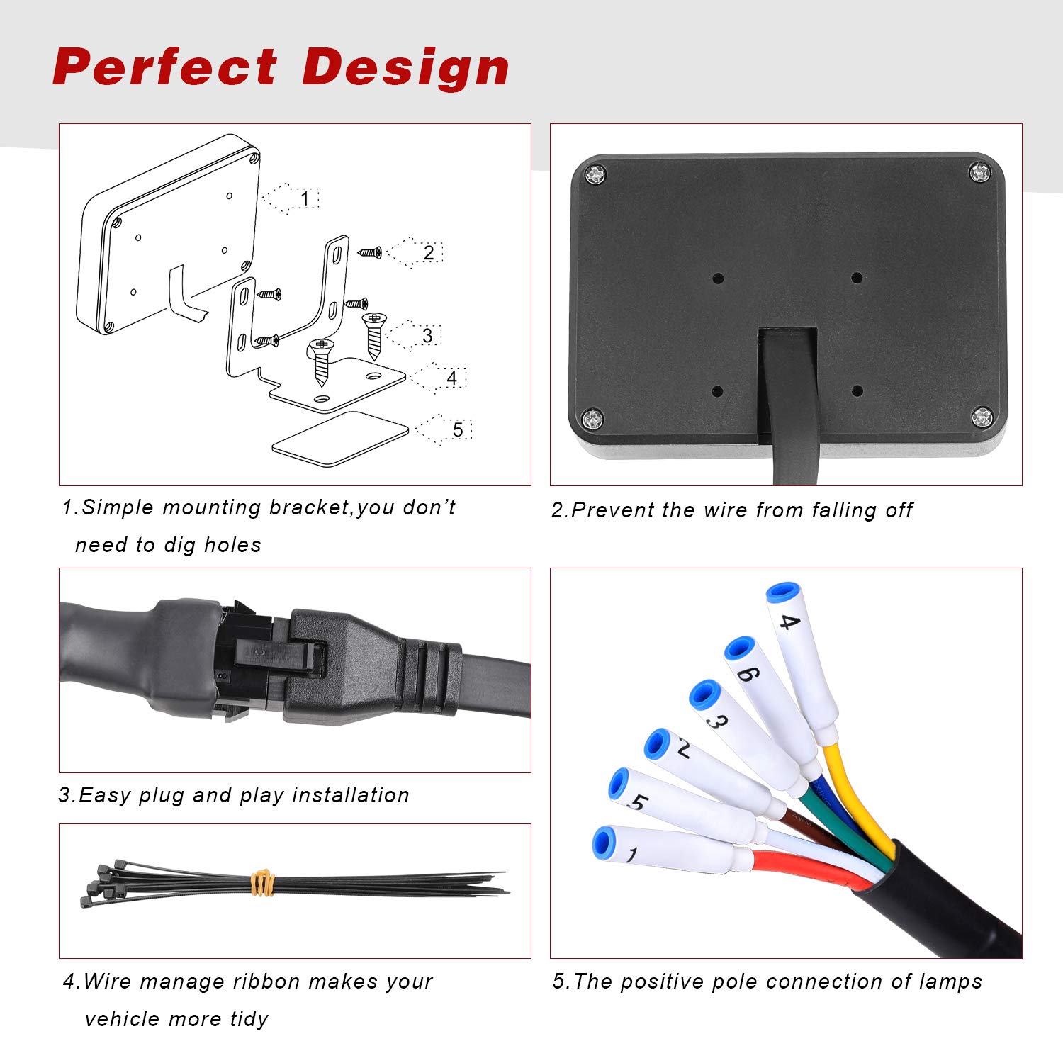 6 Gang Switch Panel Kit, Auto Power Plus Circuit Control Box Relay System Universal ON-Off Touch Switch Box for Car Marine Boat ATV UTV Truck