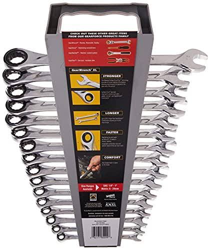 GearWrench 85099 16 Piece Metric XL Ratcheting Combination Wrench Set