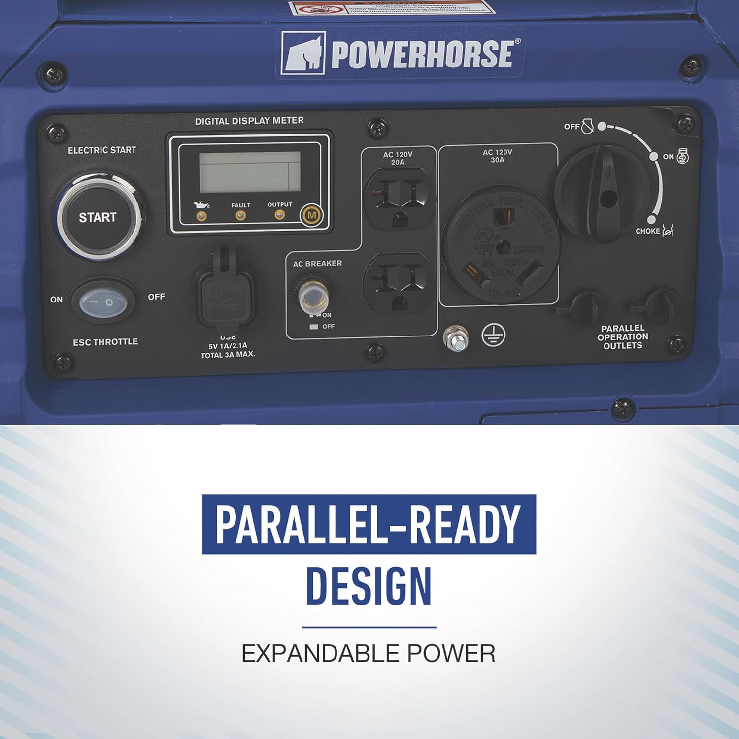 Powerhorse Inverter Generator - 4500 Surge Watts, 3500 Rated Watts, Electric Start, EPA and CARB Compliant, Model# LC4500i