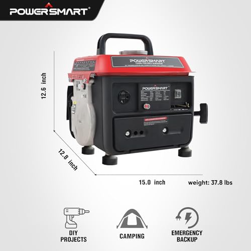 PowerSmart 1500-Watt Gas Powered Portable Inverter Generator, Super Quiet, Ultra-Light Small Generator for Camping Outdoor, Parallel Capable, CARB Compliant
