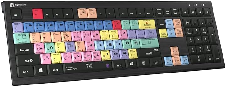 Logickeyboard Designed for Premiere Pro CC Compatible with Windows 7-11- ASTRA 2 Backlit Keyboard # LKB-PPROCC-A2PC-US