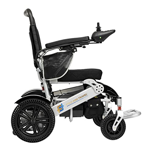 Auto Folding Lightweight Electric Wheelchairs for Adults Foldable Power Wheelchair (Silver)