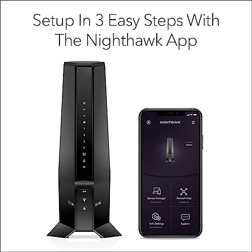 NETGEAR Nighthawk Modem Router Combo (CAX30) DOCSIS 3.1 Cable Modem and WiFi 6 Router - AX2700 6.0 Gbps - Compatible with Xfinity, Spectrum, Cox, and More - Gigabit Wireless Internet
