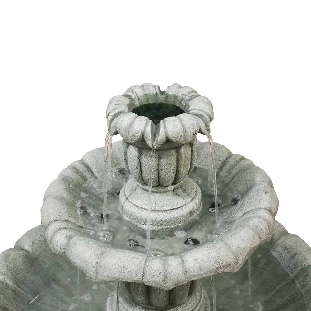 Willwolfer 35'' H 3-Tier Outdoor Water Fountain - With Submersible Electric Pump- Garden Cascading Waterfall for Yard Patio Lawn Home Decor
