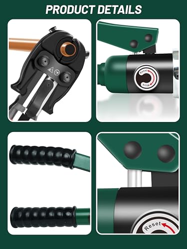 Copper Tube Fitting Crimping Tool Copper Pipe Crimper Press with 1/2" 3/4" and 1" Jaw for ProPress Copper Fitting-Manufactured,Pipe Press Copper Crimp Tool (1/2" 3/4" 1" Crimping Tool)
